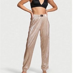 Victorias Secret Jogger gold metallic sleep pant XS new without tags